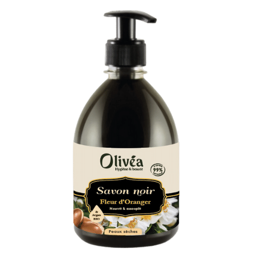 SAVON NOIR LIQUIDE FLEUR D'ORANGER ARGAN OLIVEA  300ML