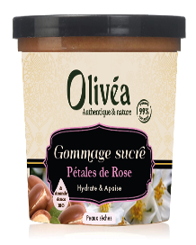 GOMMAGE SUCRE PÉTALE DE ROSE AMANDE DOUCE OLIVEA  250GR